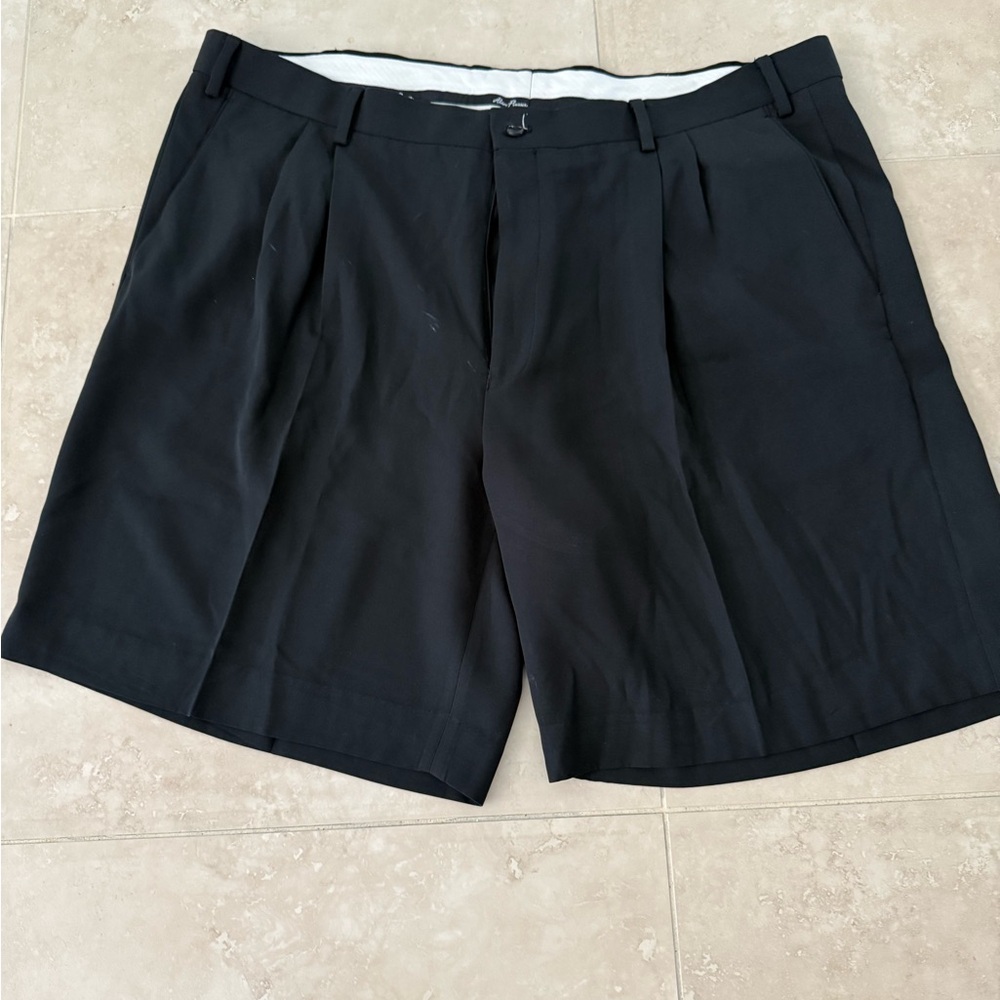 Alan Flusser Black Flat Front Men's Shorts